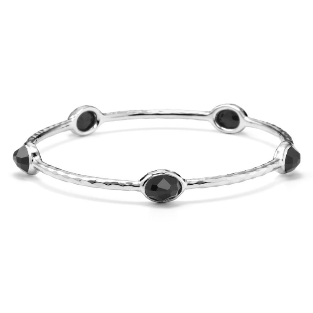 $625 IPPOLITA Sterling Silver Black Onyx Rock Candy Bangle Bracelet 7.5"